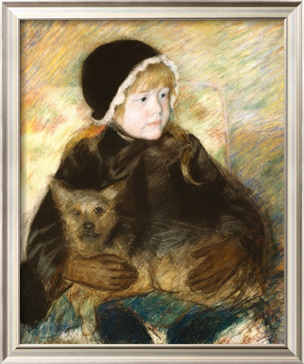 Elsie Cassatt Holding a Big Dog - Mary Cassatt Painting on Canvas